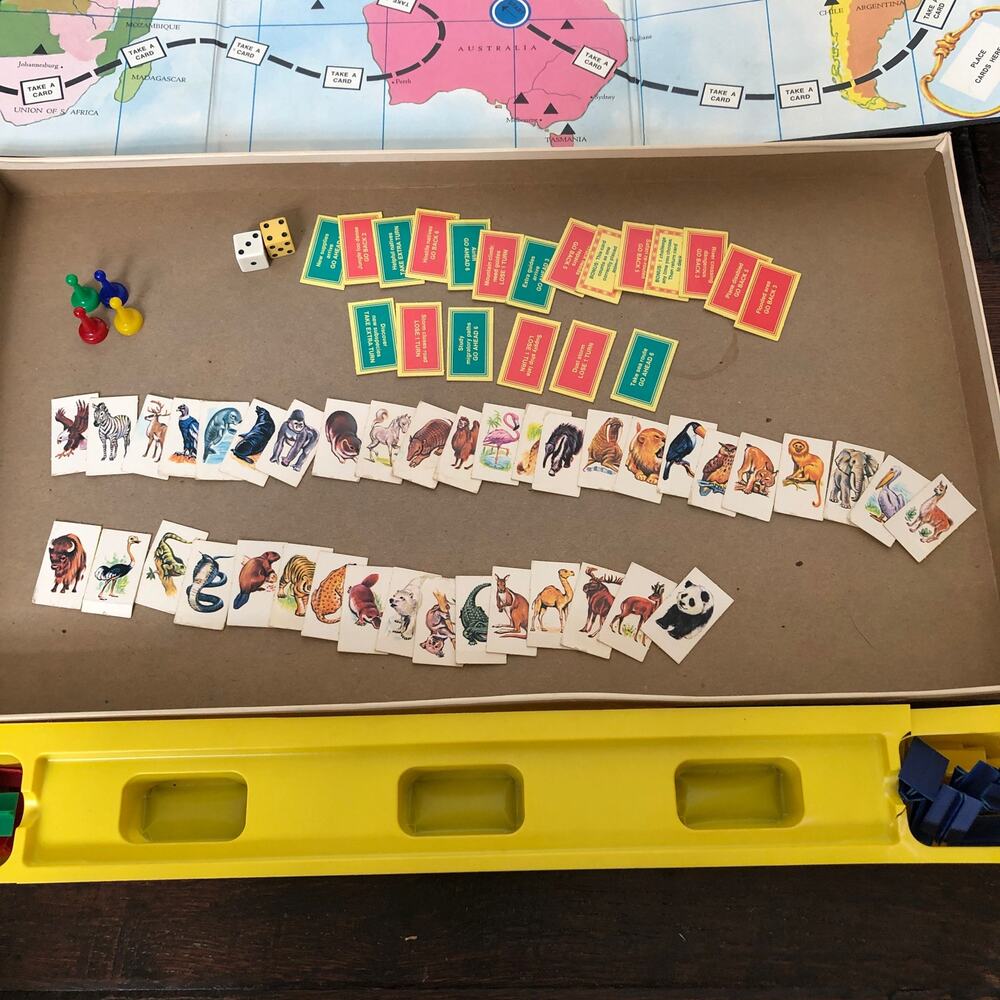 Vintage Zoography Board Game 1972 Amway Study of World Animals READ DSCPT